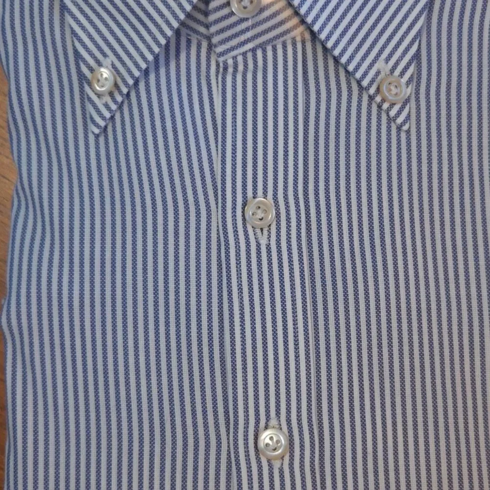 Oxxford Hand Made Striped Dress Shirt - Unique - Picture 8 of 11